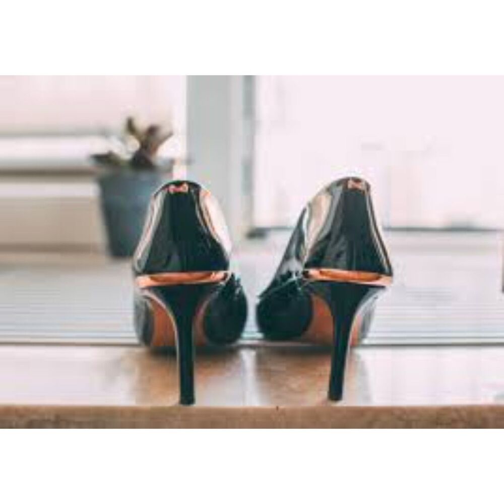 Ted Baker Black and Gold Heels